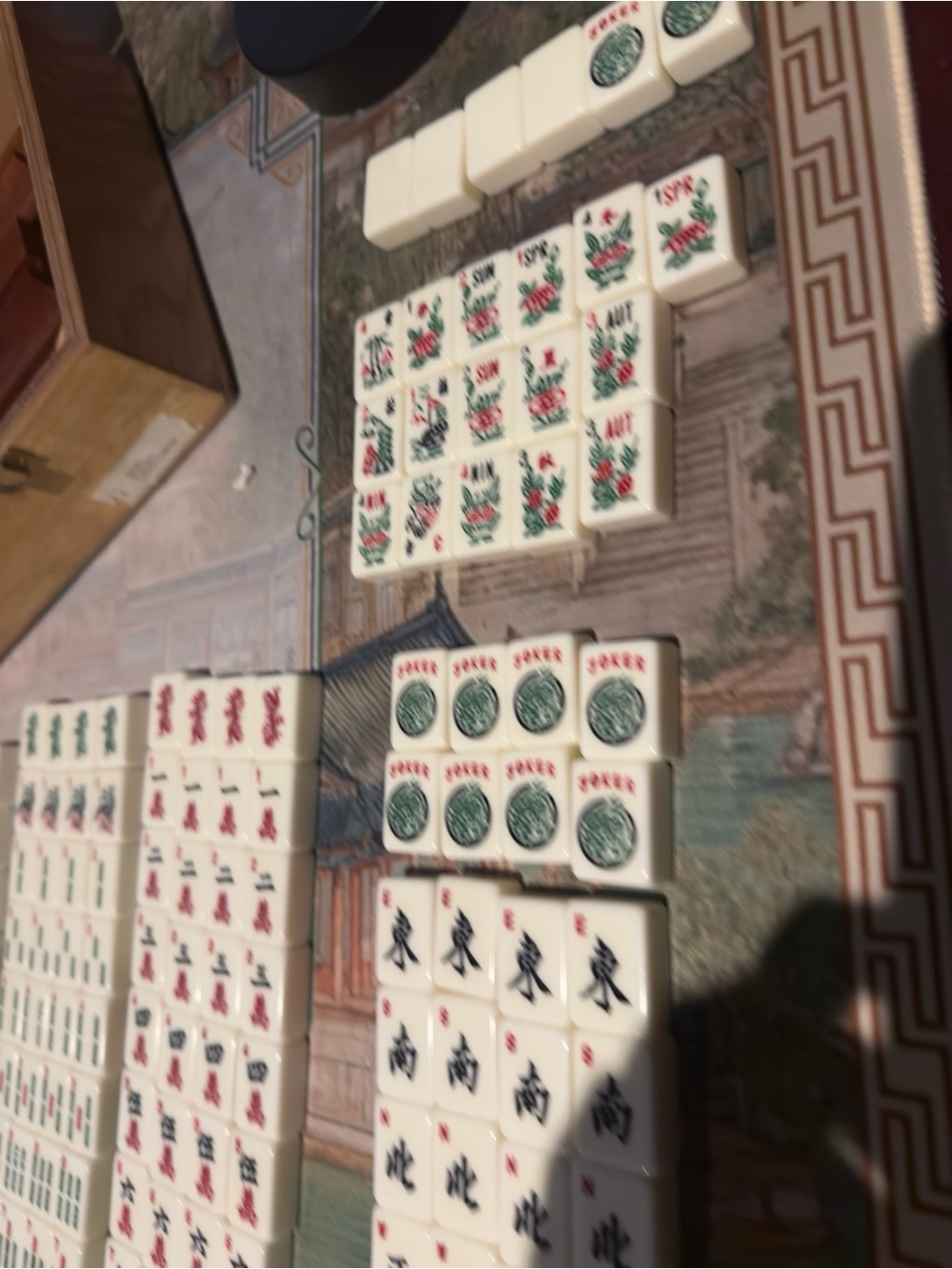 Classic Mah-Jongg Set with Wood Case and wood Racks - Picture 7 of 10